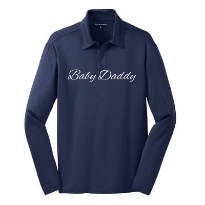 Baby Daddy Funny Silk Touch Performance Long Sleeve Polo