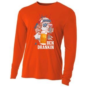 Ben Drankin Funny 4th Of July Sarcastic Benjamin Franklin Funny Gift Cooling Performance Long Sleeve Crew