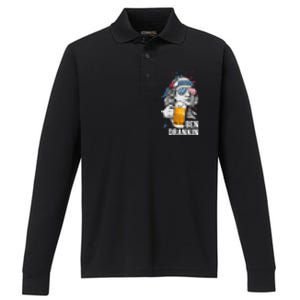 Ben Drankin Funny 4th Of July Sarcastic Benjamin Franklin Funny Gift Performance Long Sleeve Polo