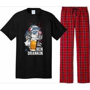 Ben Drankin Funny 4th Of July Sarcastic Benjamin Franklin Funny Gift Pajama Set