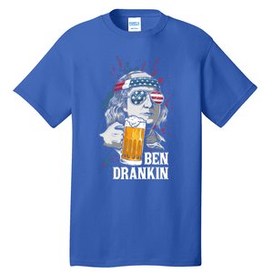 Ben Drankin Funny 4th Of July Sarcastic Benjamin Franklin Funny Gift Tall T-Shirt