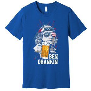 Ben Drankin Funny 4th Of July Sarcastic Benjamin Franklin Funny Gift Premium T-Shirt