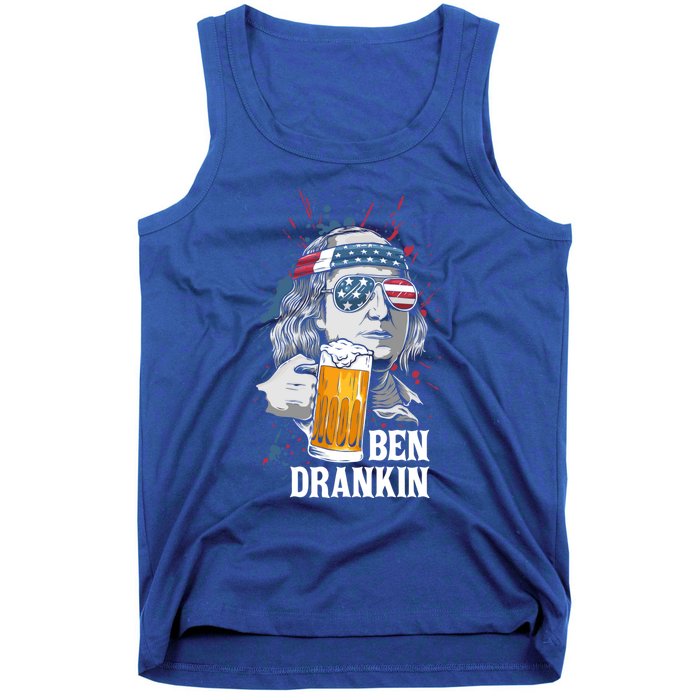 Ben Drankin Funny 4th Of July Sarcastic Benjamin Franklin Funny Gift Tank Top