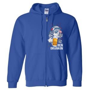 Ben Drankin Funny 4th Of July Sarcastic Benjamin Franklin Funny Gift Full Zip Hoodie