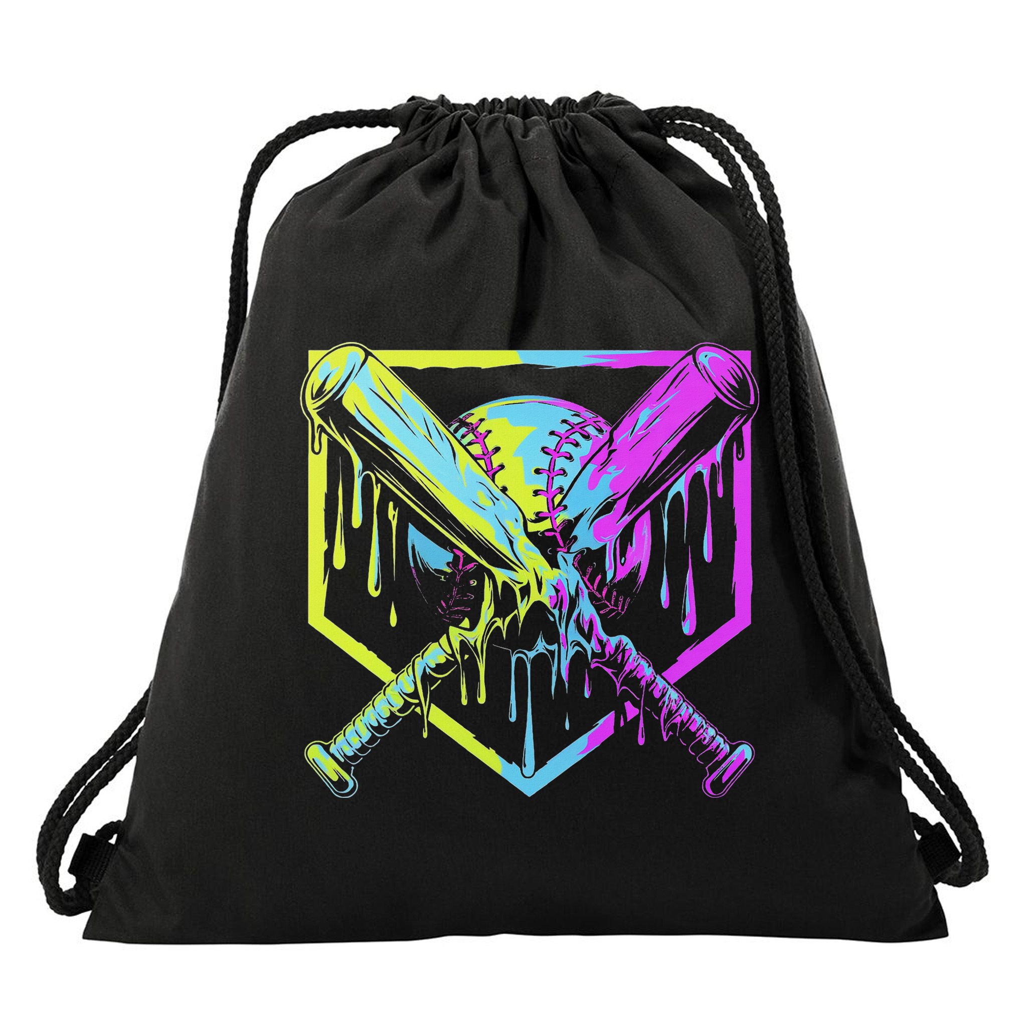 Baseball Drip For Ice Cream Drip Baseball Drawstring Bag