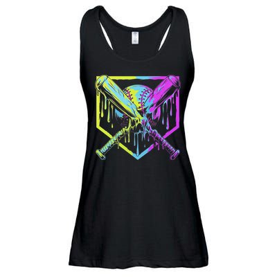 Baseball Drip For Ice Cream Drip Baseball Ladies Essential Flowy Tank