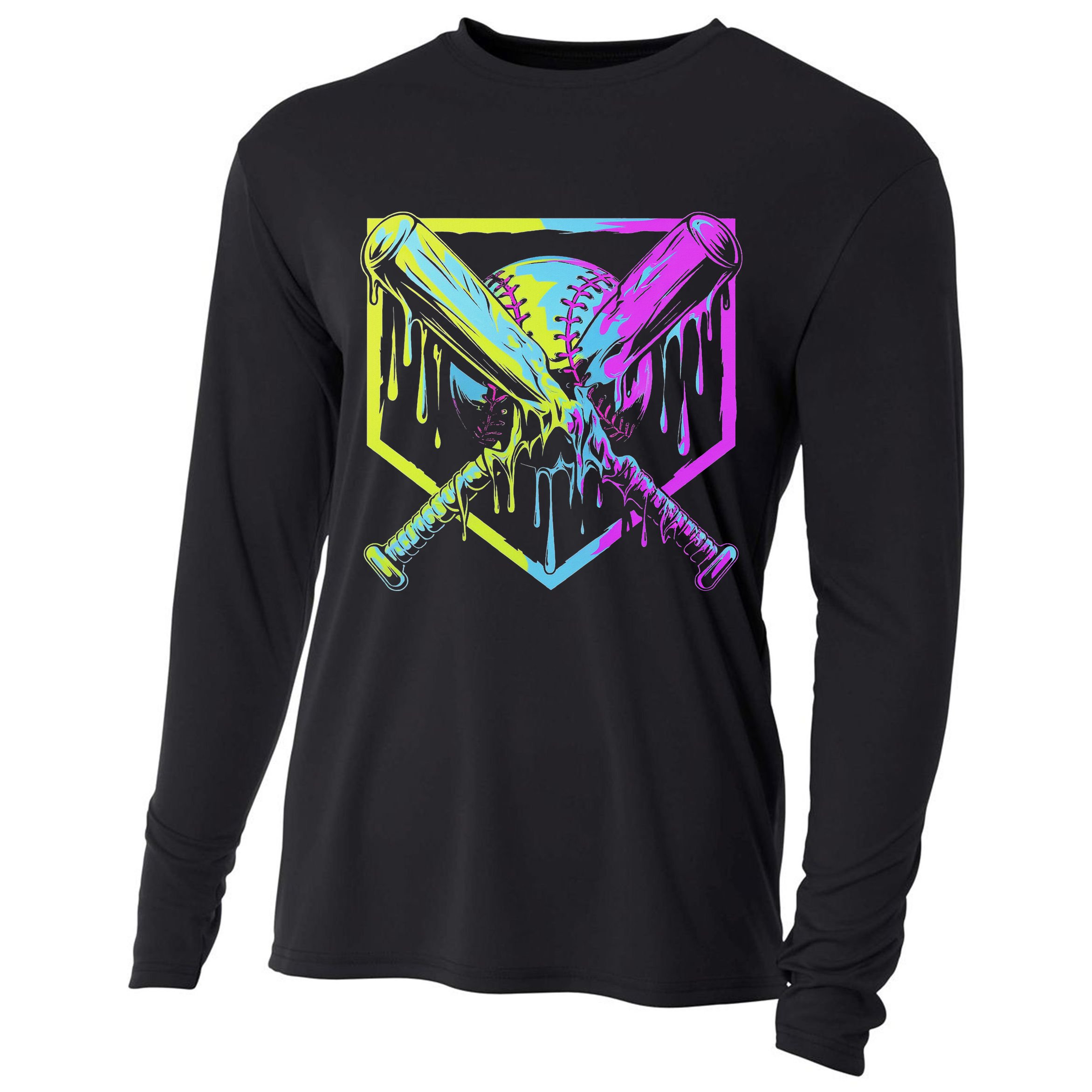 Baseball Drip For Ice Cream Drip Baseball Cooling Performance Long Sleeve Crew