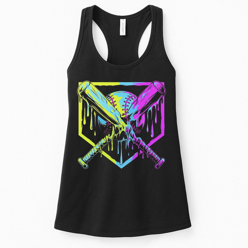 Baseball Drip For Ice Cream Drip Baseball Womens Tank Top