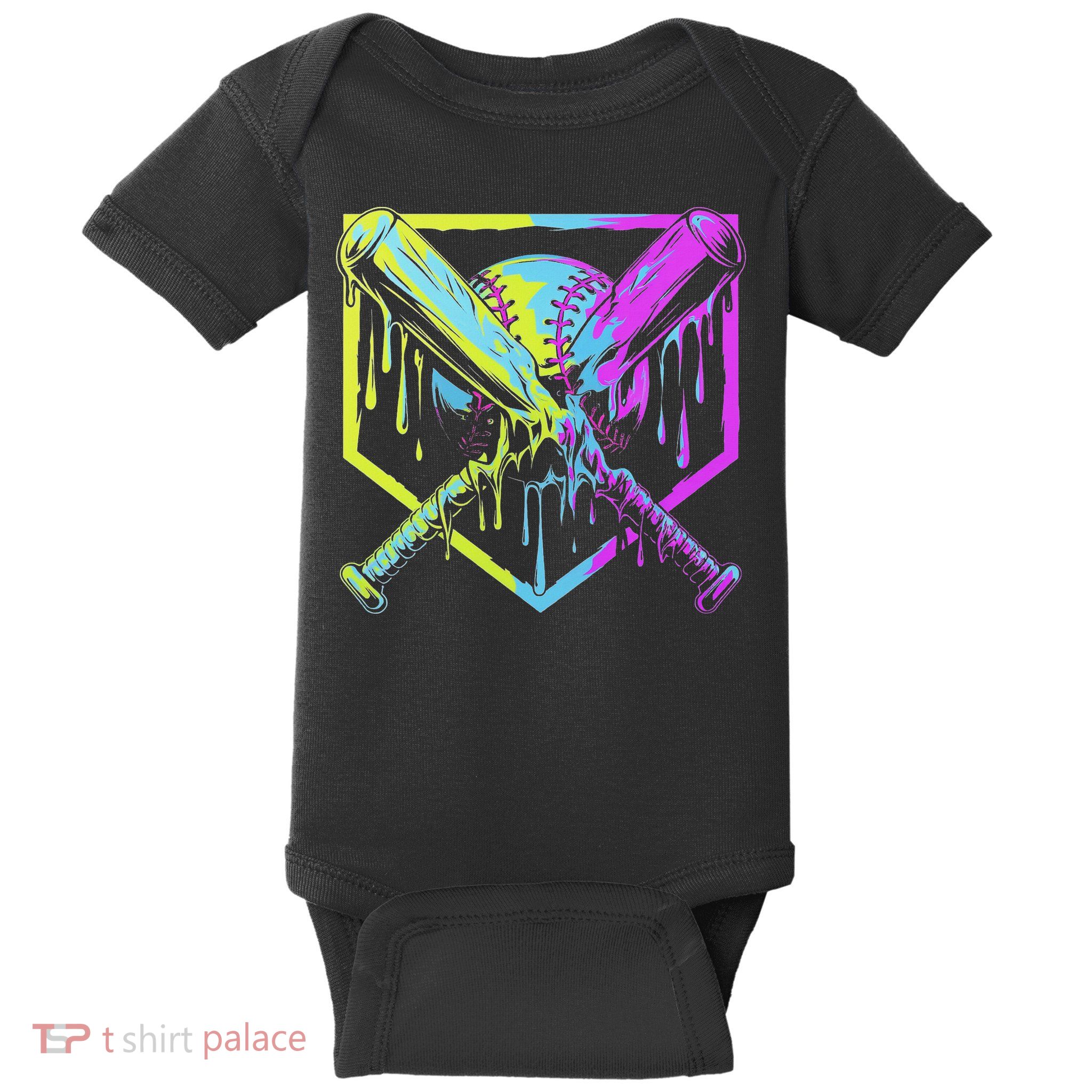Baseball Drip For Ice Cream Drip Baseball Baby Bodysuit