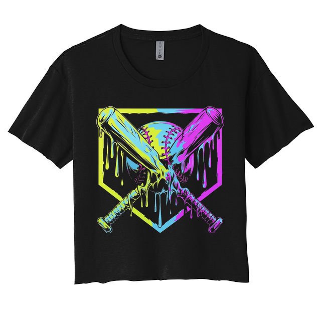 Baseball Drip For Ice Cream Drip Baseball Crop Top