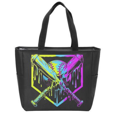 Baseball Drip For Ice Cream Drip Baseball Zip Tote Bag