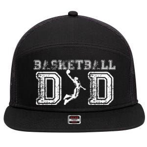 Basketball Dad Fathers Day Gift For Daddy Papa Father 7 Panel Mesh Trucker Snapback Hat