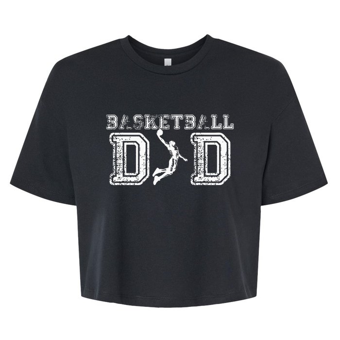 Basketball Dad Fathers Day Gift For Daddy Papa Father Bella+Canvas Jersey Crop Tee