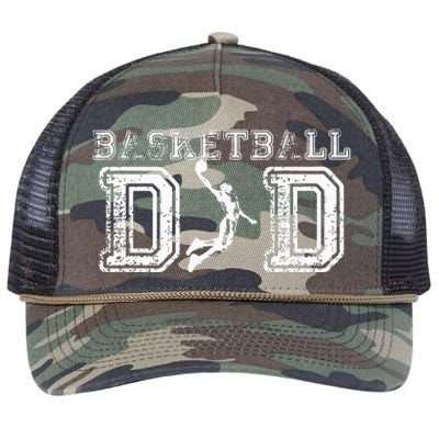 Basketball Dad Fathers Day Gift For Daddy Papa Father Retro Rope Trucker Hat Cap