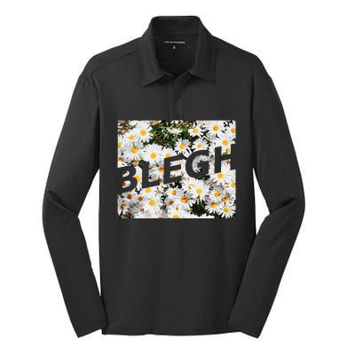 BLEGH Daisy Flower Collection Silk Touch Performance Long Sleeve Polo