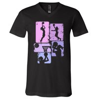 Basketball Dad For Family Matching Basketball Ballers V-Neck T-Shirt