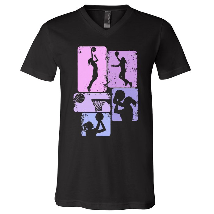 Basketball Dad For Family Matching Basketball Ballers V-Neck T-Shirt