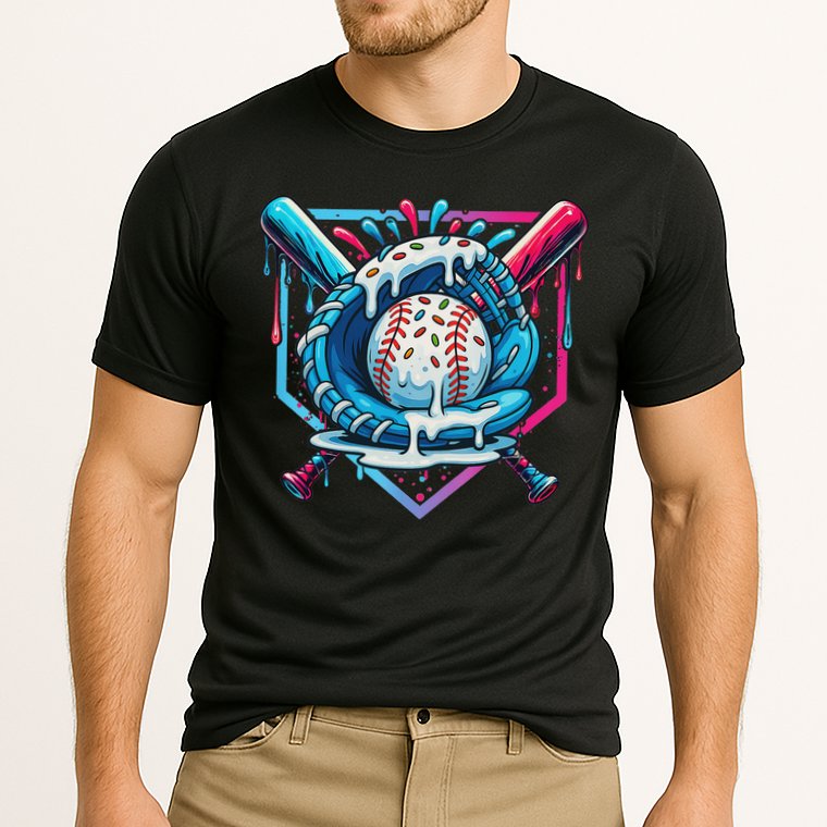 Baseball Drip For Ice Cream Drip Baseball Cooling Performance Crew T-Shirt