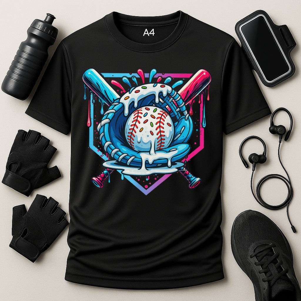 Baseball Drip For Ice Cream Drip Baseball Cooling Performance Crew T-Shirt