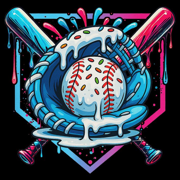 Baseball Drip For Ice Cream Drip Baseball T-Shirt