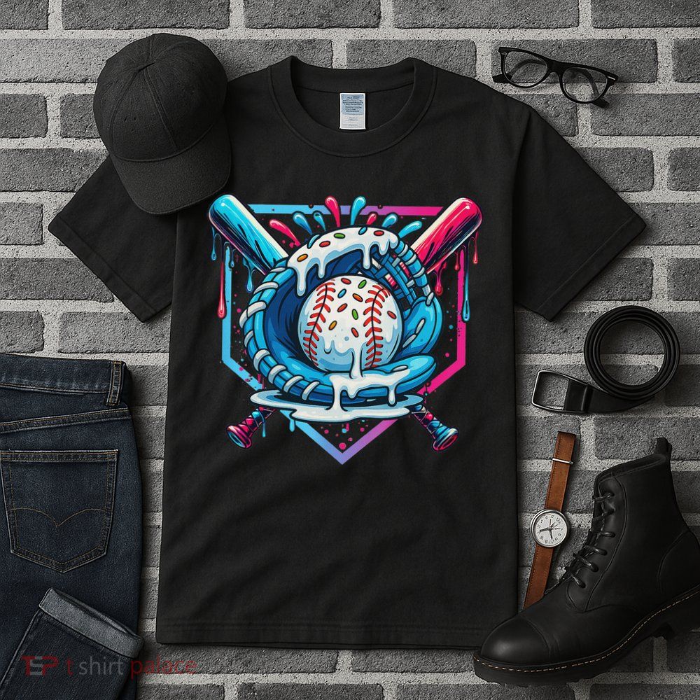 Baseball Drip For Ice Cream Drip Baseball Tall T-Shirt
