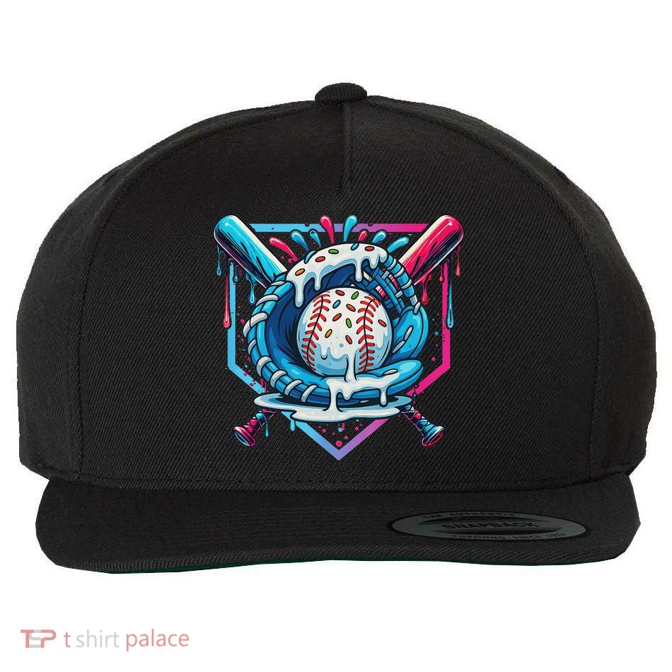 Baseball Drip For Ice Cream Drip Baseball Wool Snapback Cap
