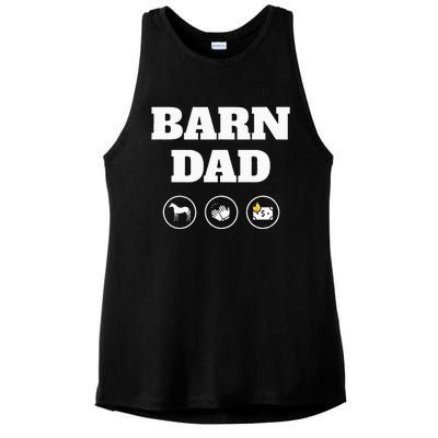 Barn Dad Funny Horse Dad Ladies PosiCharge Tri-Blend Wicking Tank