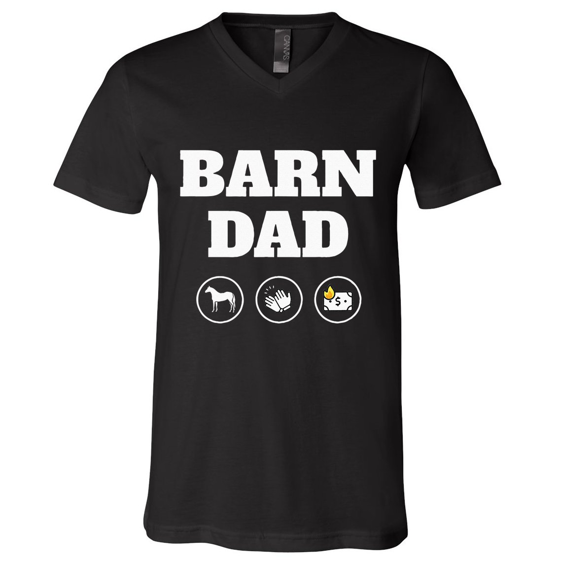 Barn Dad Funny Horse Dad V-Neck T-Shirt