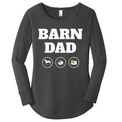 Barn Dad Funny Horse Dad Women's Perfect Tri Tunic Long Sleeve Shirt