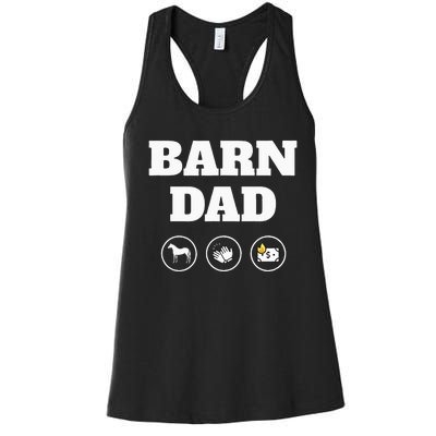 Barn Dad Funny Horse Dad Women's Racerback Tank