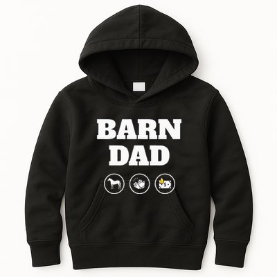 Barn Dad Funny Horse Dad Kids Hoodie