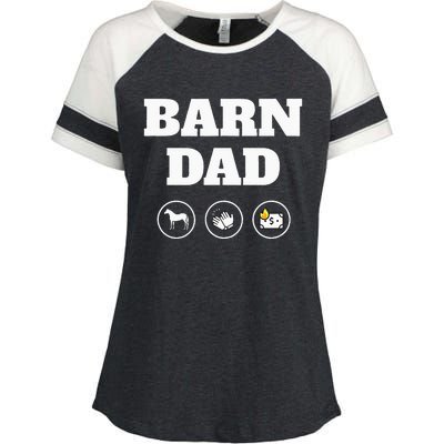 Barn Dad Funny Horse Dad Enza Ladies Jersey Colorblock Tee