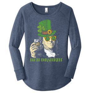 Ben Drankin Funny Green Shamrock Political St Patricks Day Gift Women's Perfect Tri Tunic Long Sleeve Shirt