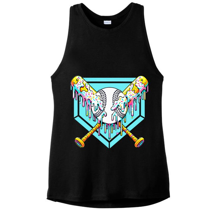 Baseball Drip For Ice Cream Drip Yout.h Baseball Ladies PosiCharge Tri-Blend Wicking Tank