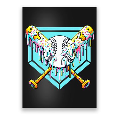 Baseball Drip For Ice Cream Drip Yout.h Baseball Poster