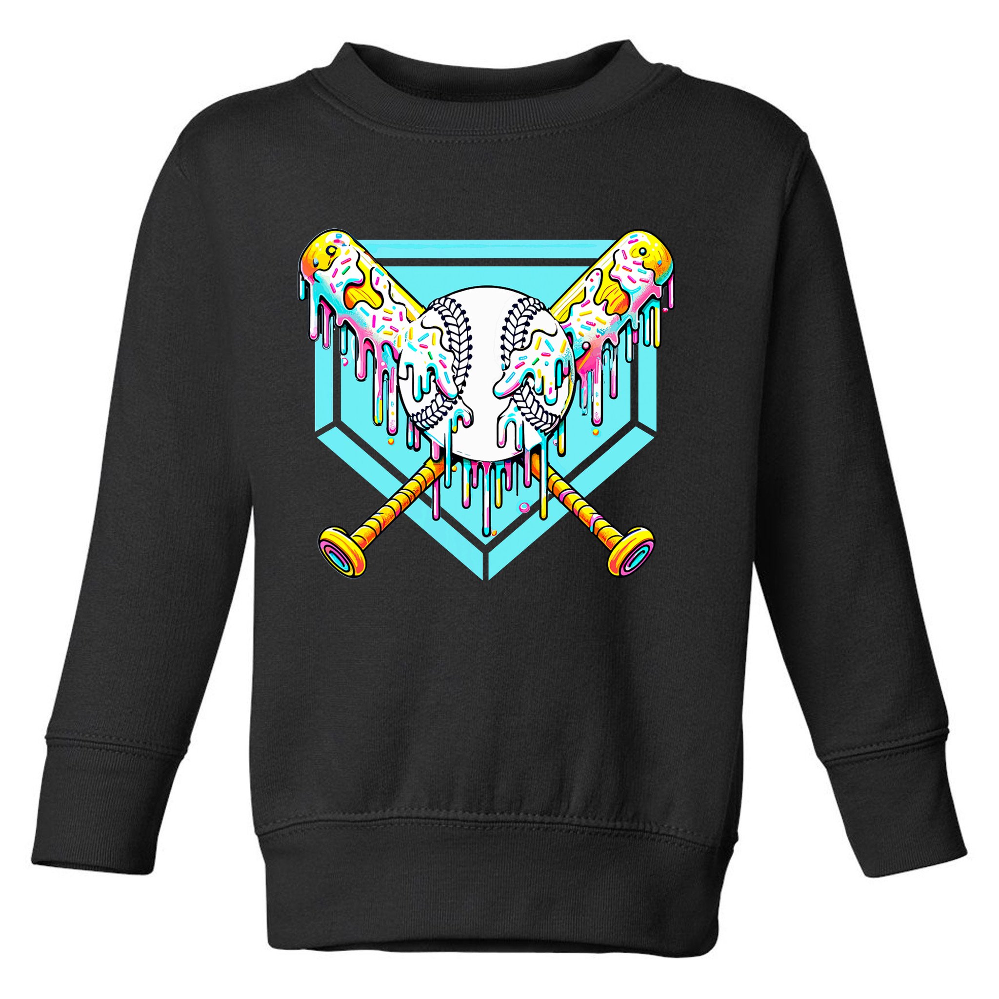 Baseball Drip For Ice Cream Drip Yout.h Baseball Toddler Sweatshirt