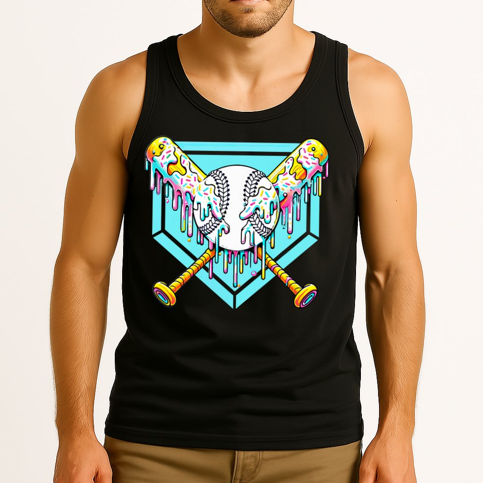 Baseball Drip For Ice Cream Drip Yout.h Baseball Tank Top