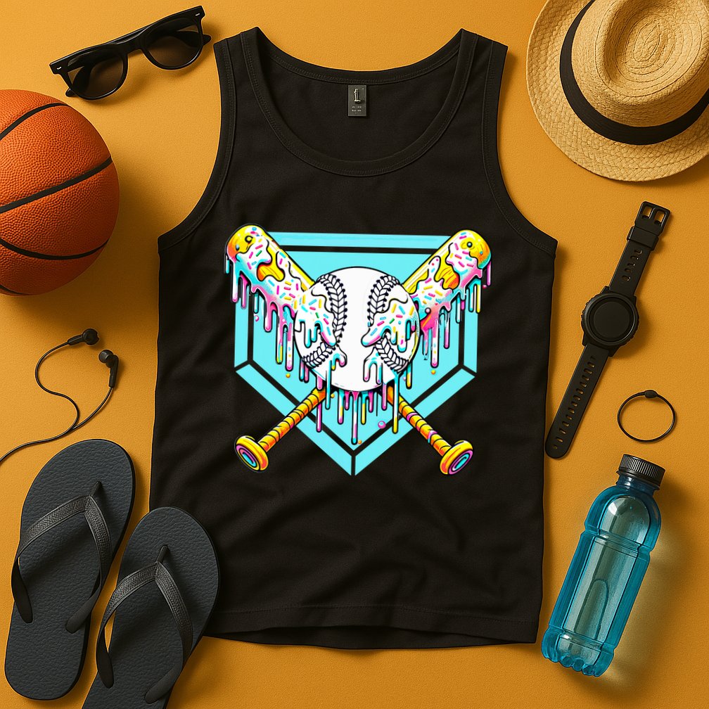 Baseball Drip For Ice Cream Drip Yout.h Baseball Tank Top