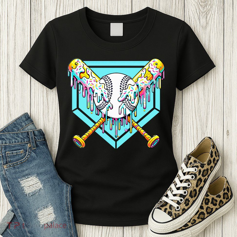 Baseball Drip For Ice Cream Drip Yout.h Baseball Womens T-Shirt