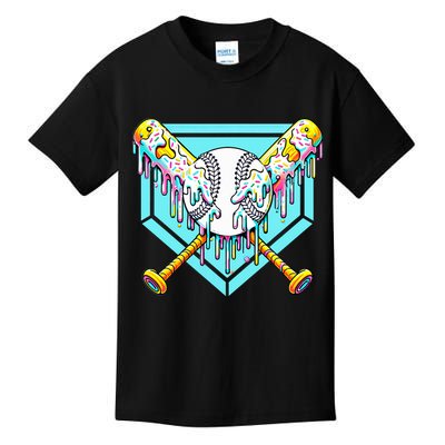 Baseball Drip For Ice Cream Drip Yout.h Baseball Kids T-Shirt