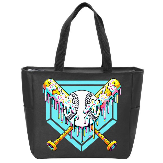 Baseball Drip For Ice Cream Drip Yout.h Baseball Zip Tote Bag