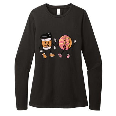 Breakfast Design Funny Coffee Meets Bagels Food Lover Funny Gift Cool Gift Womens CVC Long Sleeve Shirt