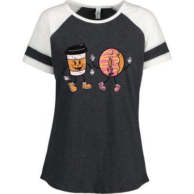 Breakfast Design Funny Coffee Meets Bagels Food Lover Funny Gift Cool Gift Enza Ladies Jersey Colorblock Tee