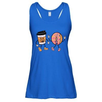 Breakfast Design Funny Coffee Meets Bagels Food Lover Funny Gift Cool Gift Ladies Essential Flowy Tank