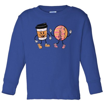 Breakfast Design Funny Coffee Meets Bagels Food Lover Funny Gift Cool Gift Toddler Long Sleeve Shirt