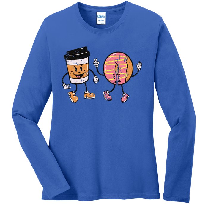 Breakfast Design Funny Coffee Meets Bagels Food Lover Funny Gift Cool Gift Ladies Long Sleeve Shirt