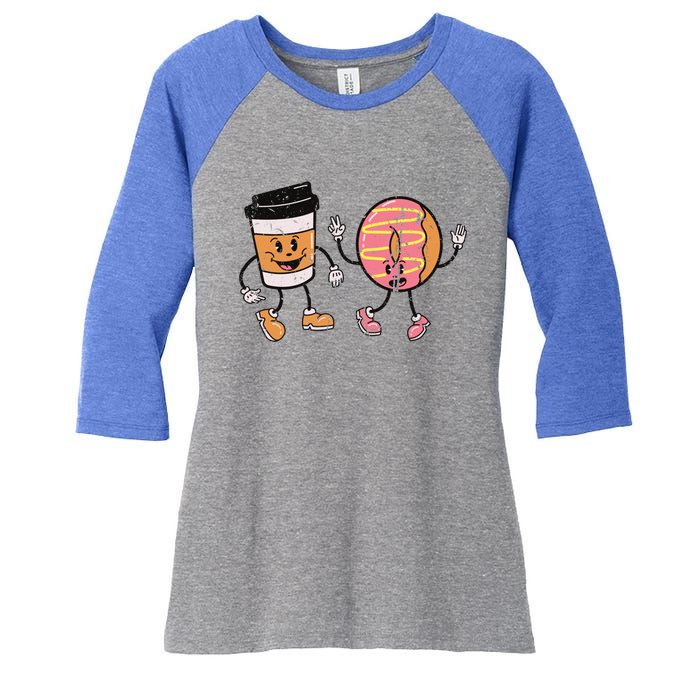 Breakfast Design Funny Coffee Meets Bagels Food Lover Funny Gift Cool Gift Women's Tri-Blend 3/4-Sleeve Raglan Shirt