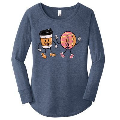 Breakfast Design Funny Coffee Meets Bagels Food Lover Funny Gift Cool Gift Women's Perfect Tri Tunic Long Sleeve Shirt