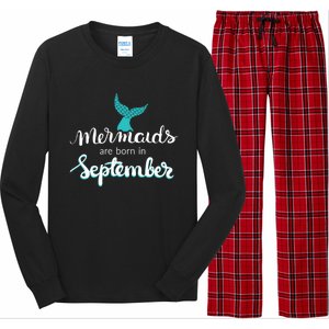 Birthday Daughter Funny Gift Mermaids Are Born In September Gift Long Sleeve Pajama Set