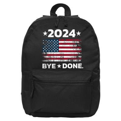 Bye Done Funny Political Election Trump 2024 16 in Basic Backpack